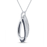 1/6CTW-DIA FASHOIN BLUE PENDANT